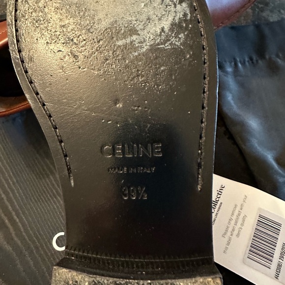 Authenticated Celine Thriomphe lamb skim dark brown loafers size 39,5 - Picture 8 of 8